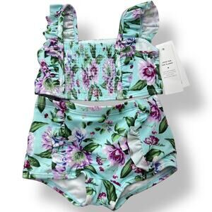 NWT Janie and Jack Toddler 2-piece Swimsuit Smocked Ruffled Toddler 18-24mos